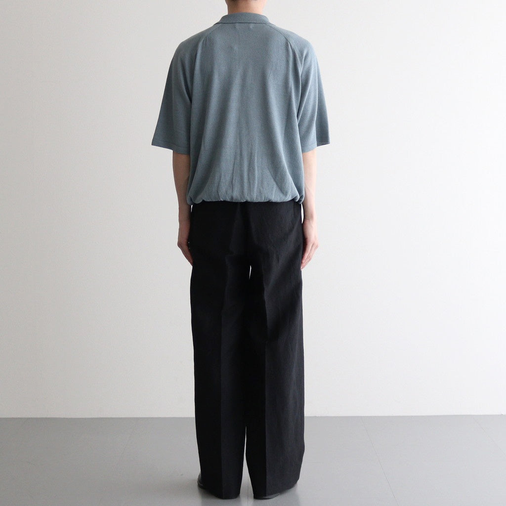 W/Li 2tuck Wide Tapered Trousers #BLACK [NEP-SS2503M]