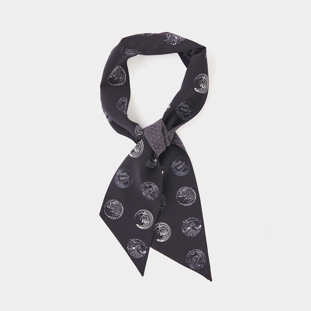 FADED SILK SCARF TIE #BLACK [251OJ-AC02]
