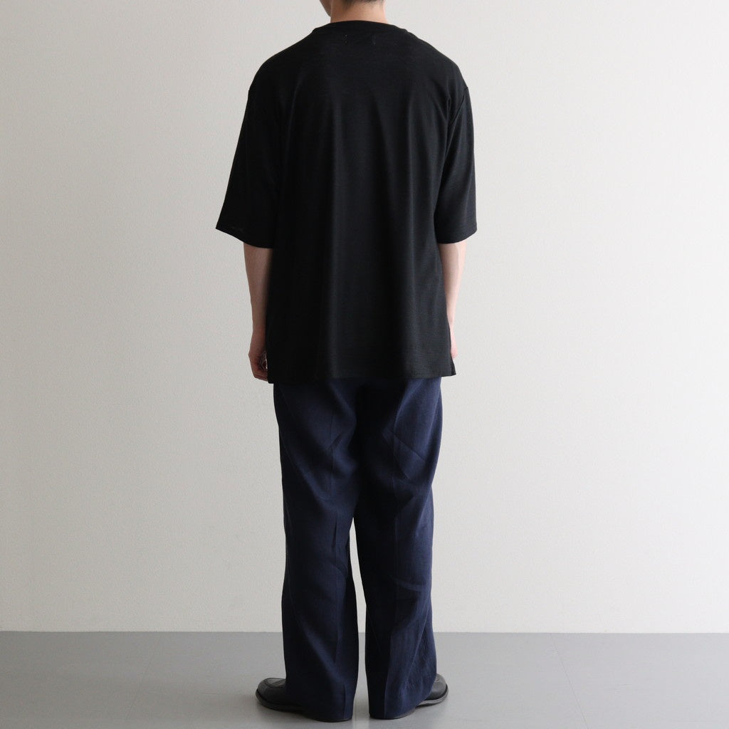 CLASSIC FIT TWO TUCK EASY TROUSERS #NAVY [A25B05PT01C]