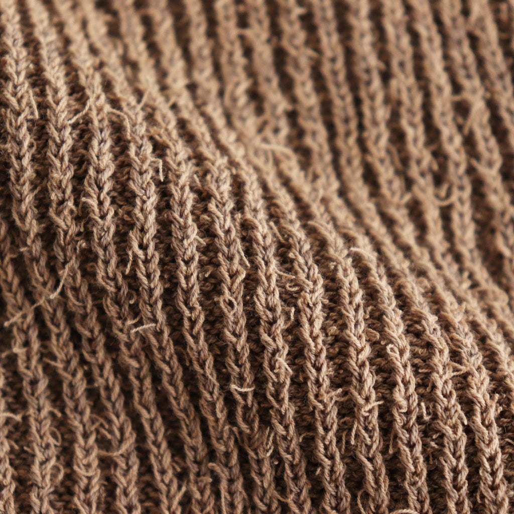 Cotton Snarl Yarn Knit Vest #BROWN [NEP-SS2533W]