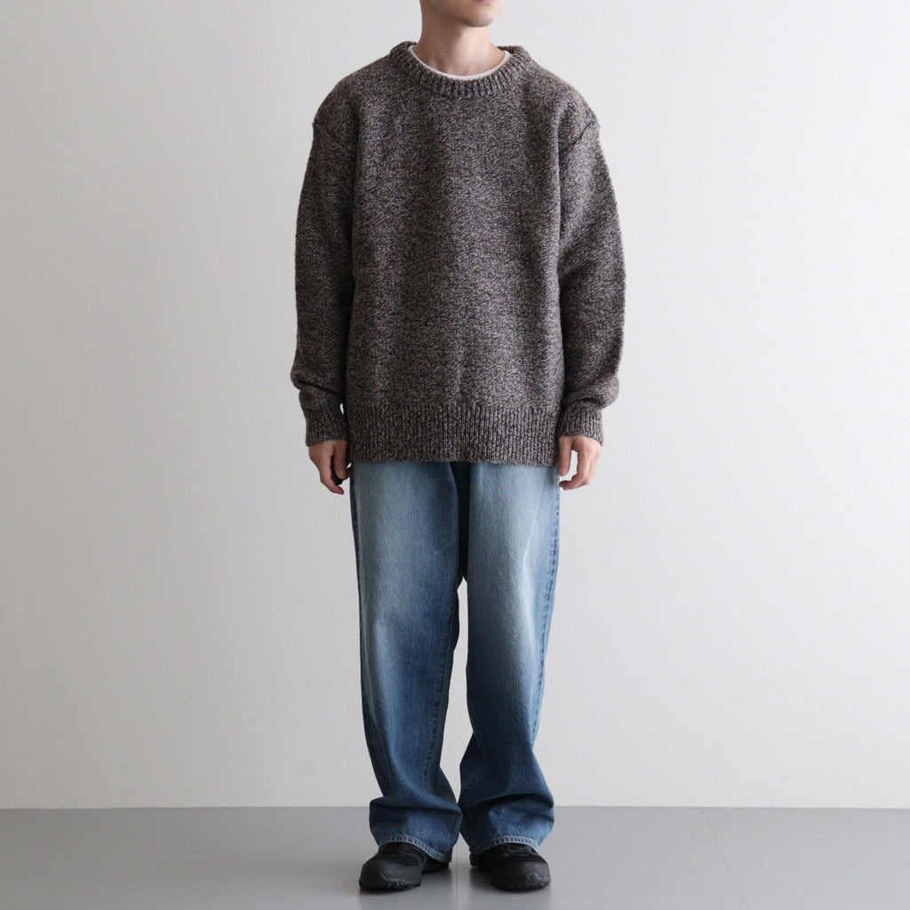 British Wool Crew Neck Knit Made by macalastair #Light Graphite×Gritstone [6033-1302]