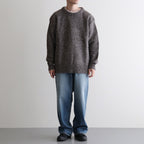 British Wool Crew Neck Knit Made by macalastair #Light Graphite×Gritstone [6033-1302]
