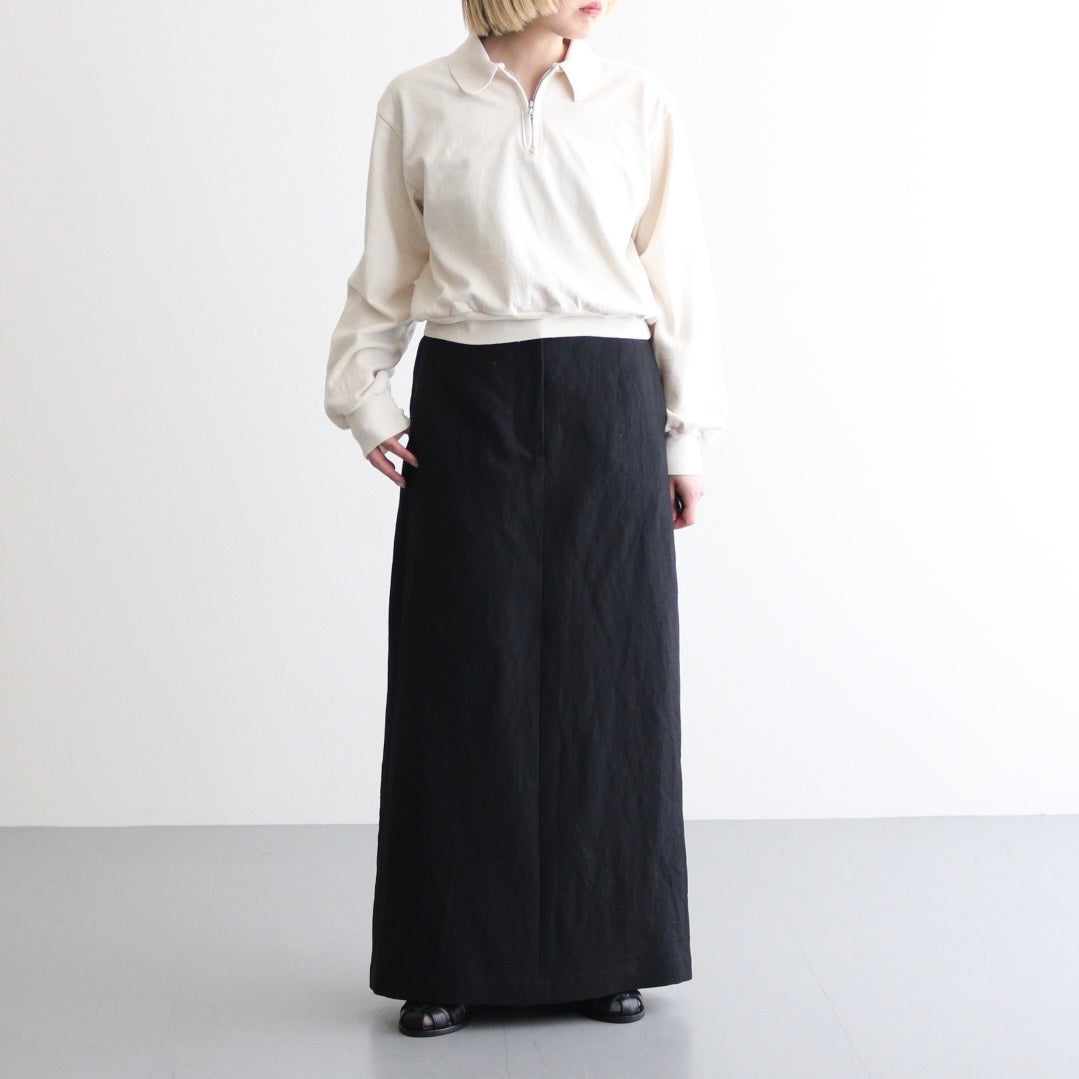 Co/Silk Nep Harf-Zip Shirt #Ivory [BHS25S037]