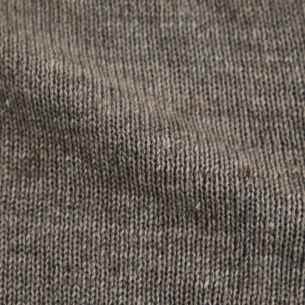 WASHED HIGH COUNT LINEN POLO #BROWN [BN-26SM-022]