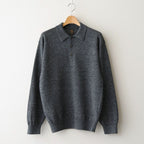WASHED HIGH COUNT LINEN POLO #CHARCOAL [BN-26SM-022]