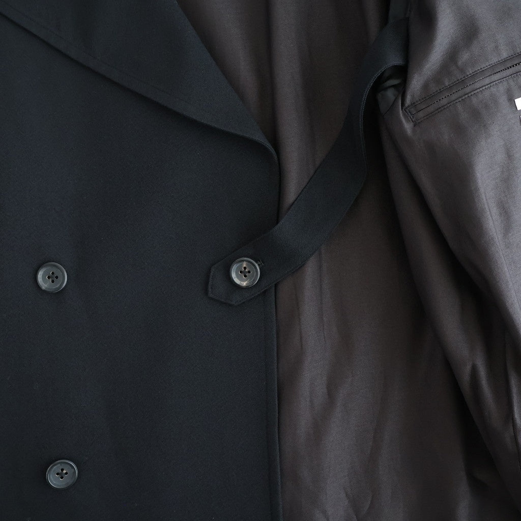 Wool Gabardine Trench Coat #BlackNavy [BHS25F006]