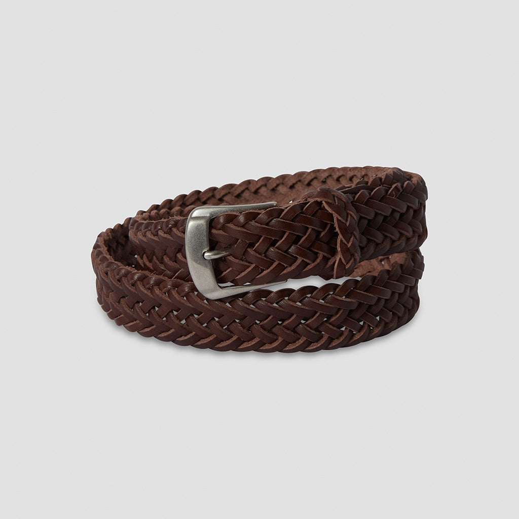 LEATHER MESH BELT #BROWN [PMAT-AC07]