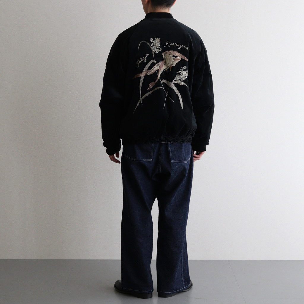 FADED VELVET SOUVENIR JACKET #GRAPHITE [242OJ-JK15]