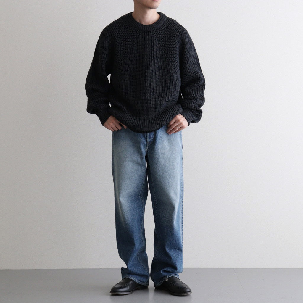 SIGNATURE CREW NECK #CHARCOAL BLUE [BN-25FM-038]