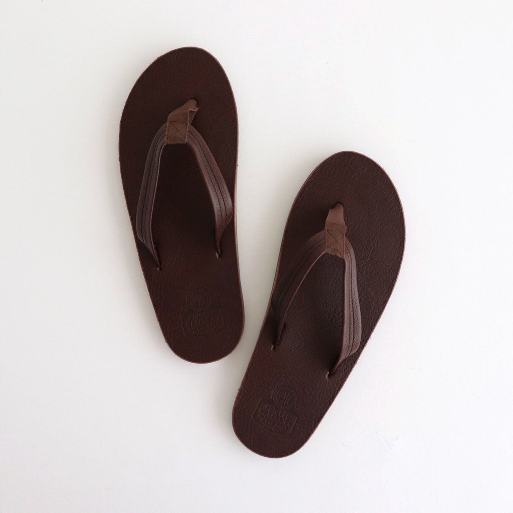 LEATHER BEACH SANDALS #BROWN [PMAT-SH02]