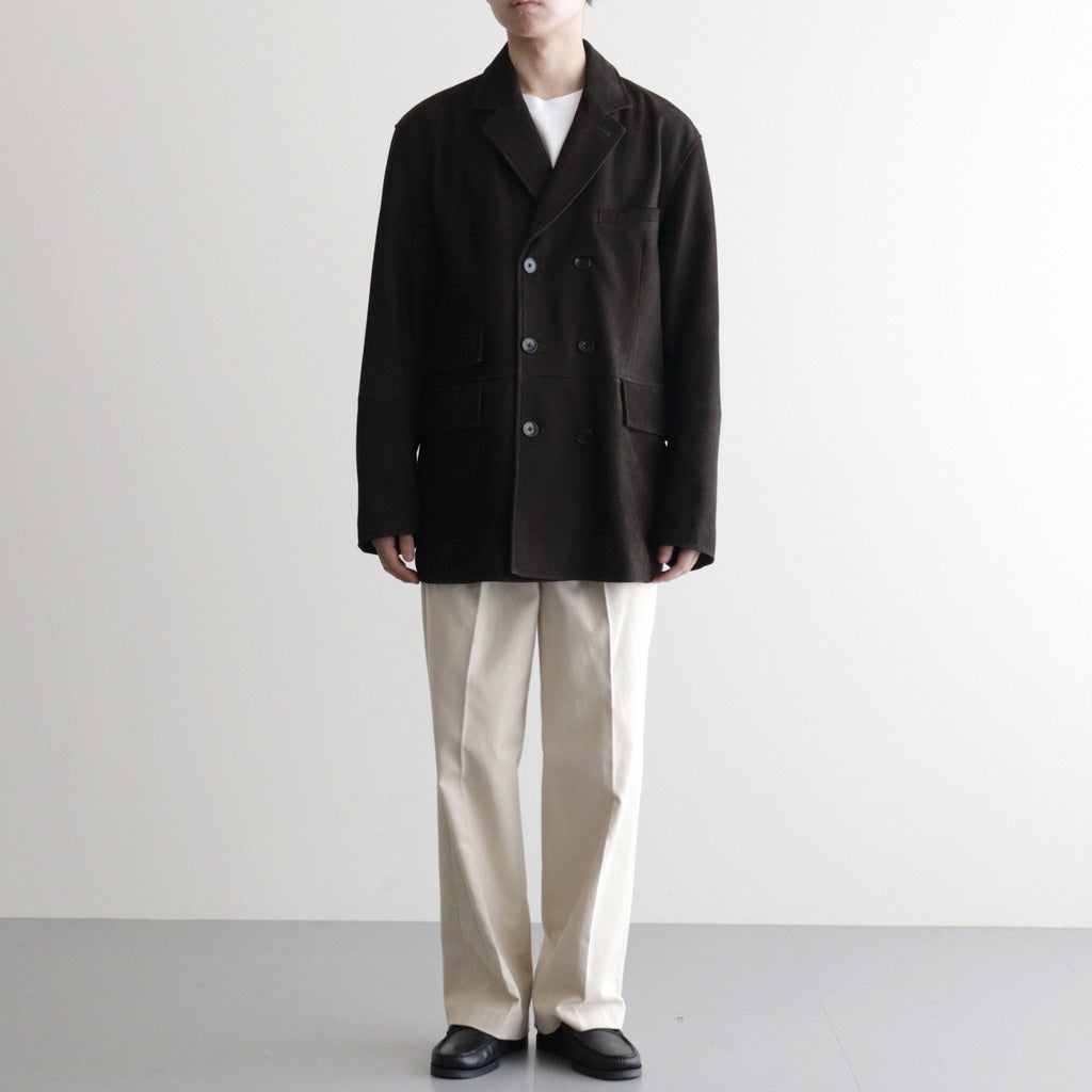 DOUBLE BREASTED JKT #BROWN [SH-62-C-NUBCK-4]