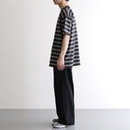 BORDER SHORT SLEEVE TOP #GRAPHITExYELLOW [PMAT-CS02]