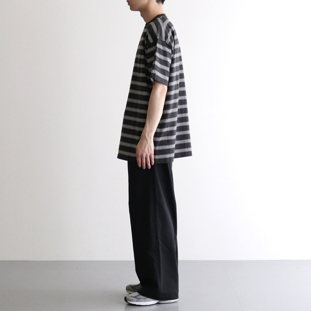 BORDER SHORT SLEEVE TOP #GRAPHITExYELLOW [PMAT-CS02]