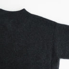 CASHMERE FOX FINGERHOLE BOAT NECK #CHARCOAL [BN-25FL-041]