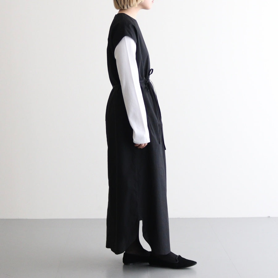 Chambray Sleeveless Dress #Black [BHSW25S10]