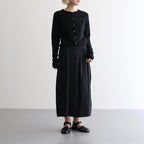 RAYON-POLYESTER BROAD SKIRT #010 BLACK [16862 30005]