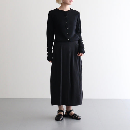RAYON-POLYESTER BROAD SKIRT #010 BLACK [16862 30005]