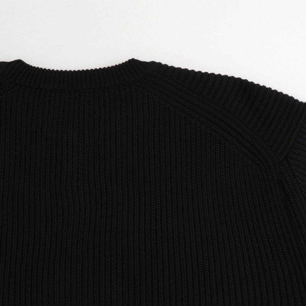 SOLID WOOL RIB CREW NECK #BLACK [BN-24FM-042]