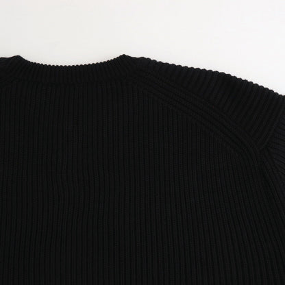 SOLID WOOL RIB CREW NECK #BLACK [BN-24FM-042]