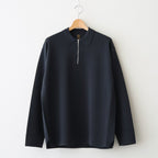 32G SMOOTH WOOL POLO HALF ZIP #CHARCOAL BLUE [BN-25FM-021]