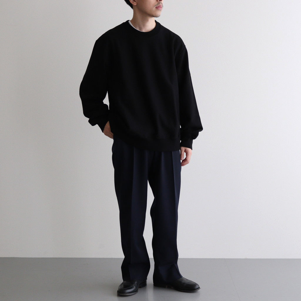 Wool Cashmere Silk Knit Crew Neck #Black [BHS24F021]