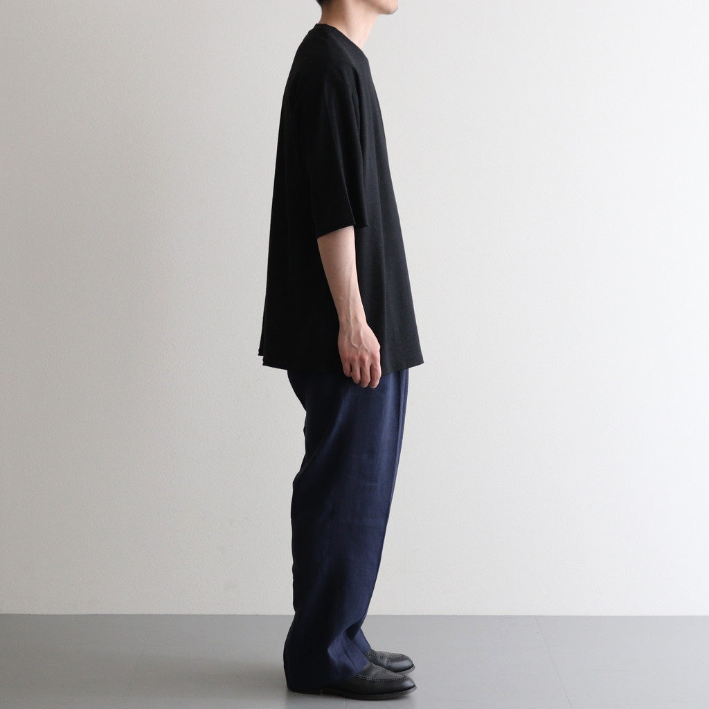 CLASSIC FIT TWO TUCK EASY TROUSERS #NAVY [A25B05PT01C]