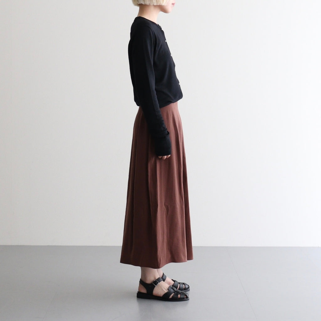 RAYON-POLYESTER BROAD SKIRT #050 BROWN [16862 30005]