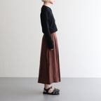 RAYON-POLYESTER BROAD SKIRT #050 BROWN [16862 30005]