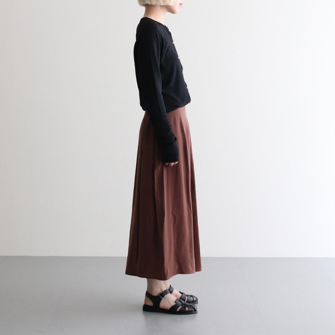 RAYON-POLYESTER BROAD SKIRT #050 BROWN [16862 30005]