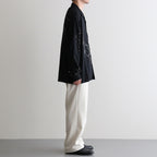 ORIGINAL PRINTED OPEN COLLAR SHIRTS (ANIMAL DRAWING) Long-sleeve #BLACK [261OJ-SH18]