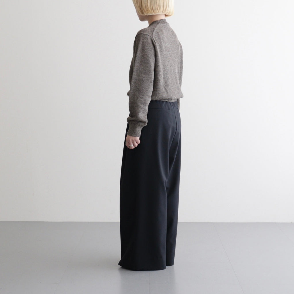 WASHED HIGH COUNT LINEN CREW NECK #BROWN [BN-26SL-013]