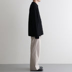 SOLID WOOL RIB POLO ZIP UP CARDIGAN #BLACK [BN-25FM-044]