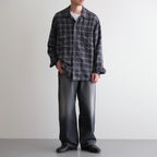 BRUSHED RAYON CHECK OPEN/C SH #021 GREY CHECK [17052 50062]