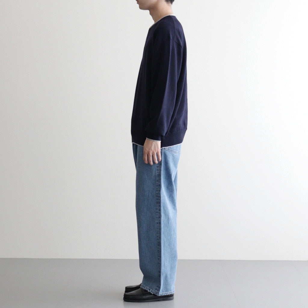 Cashmere Henleyneck - Diffusion Exclusive #Navy×Lt.Gray [NEP-AW2520B]