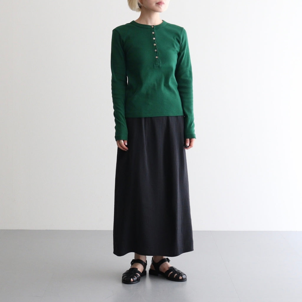 Classic Rib Henley-neck L/S #DarkGreen [bROOTS24F006WF26]