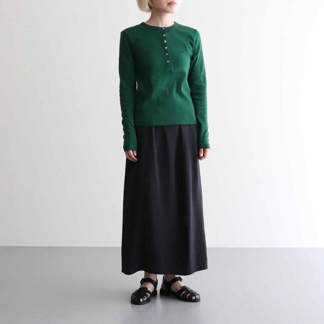 Classic Rib Henley-neck L/S #DarkGreen [bROOTS24F006WF26]