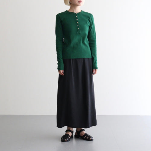 Classic Rib Henley-neck L/S #DarkGreen [bROOTS24F006WF26]