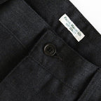 HOPSACK WIDE POCKET TROUSERS #CHARCOAL [PMAT-PT06]