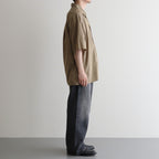 Chambray Open-Collar Shirt #OliveBeige [BHS25S021]