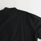 CHAMBRAY STAND COLLAR CUFFLESS SHIRT #BLACK [BHS23F018]