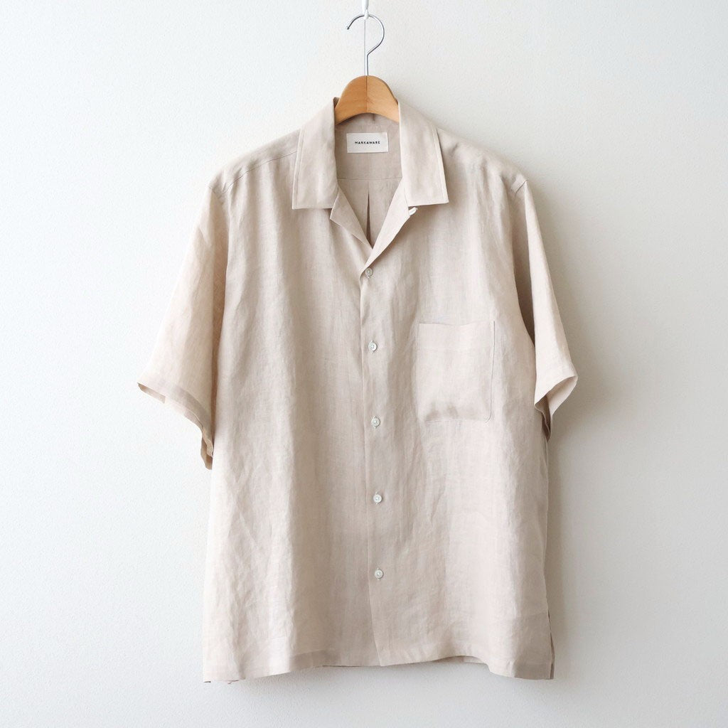NEW OPEN COLLAR S/S SHIRT #TAUPE [A26B05SH01B]