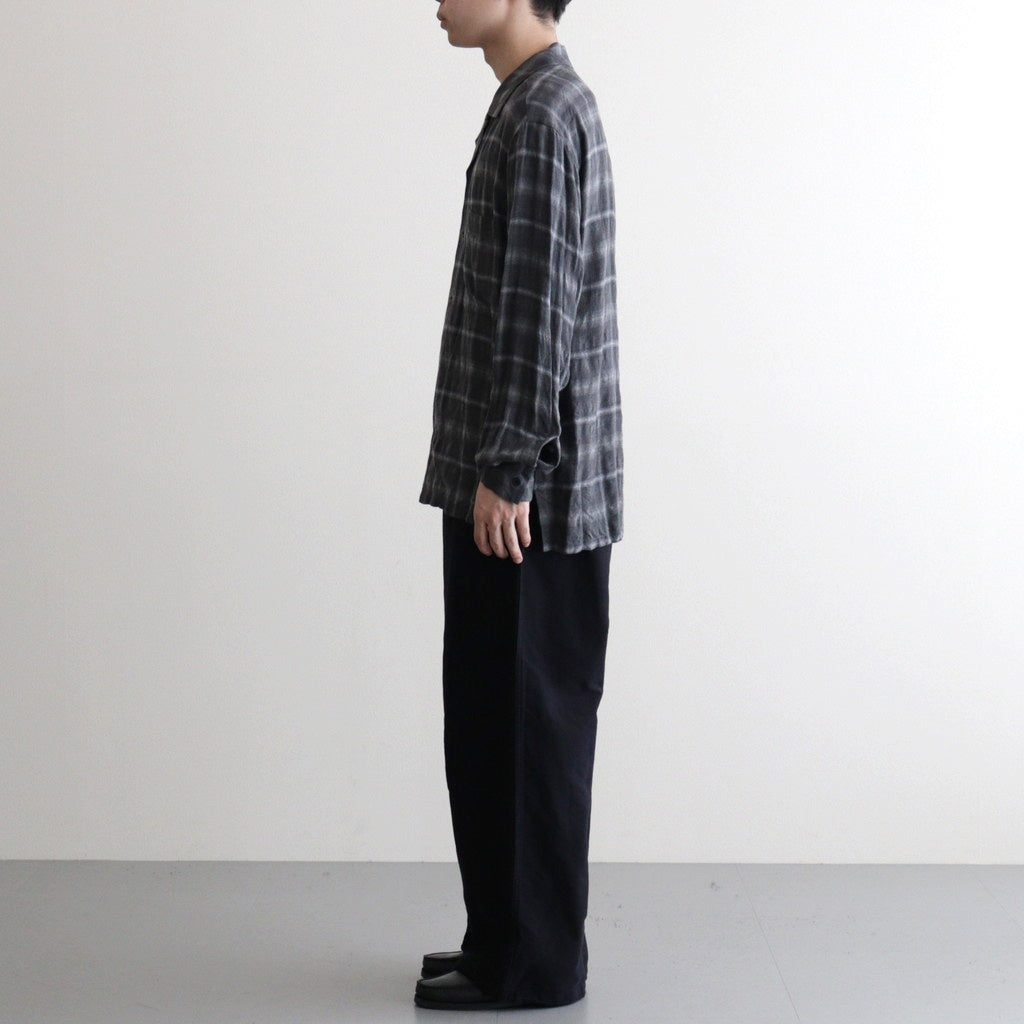 BRUSHED RAYON CHECK OPEN/C SH #021 GREY CHECK [17052 50062]