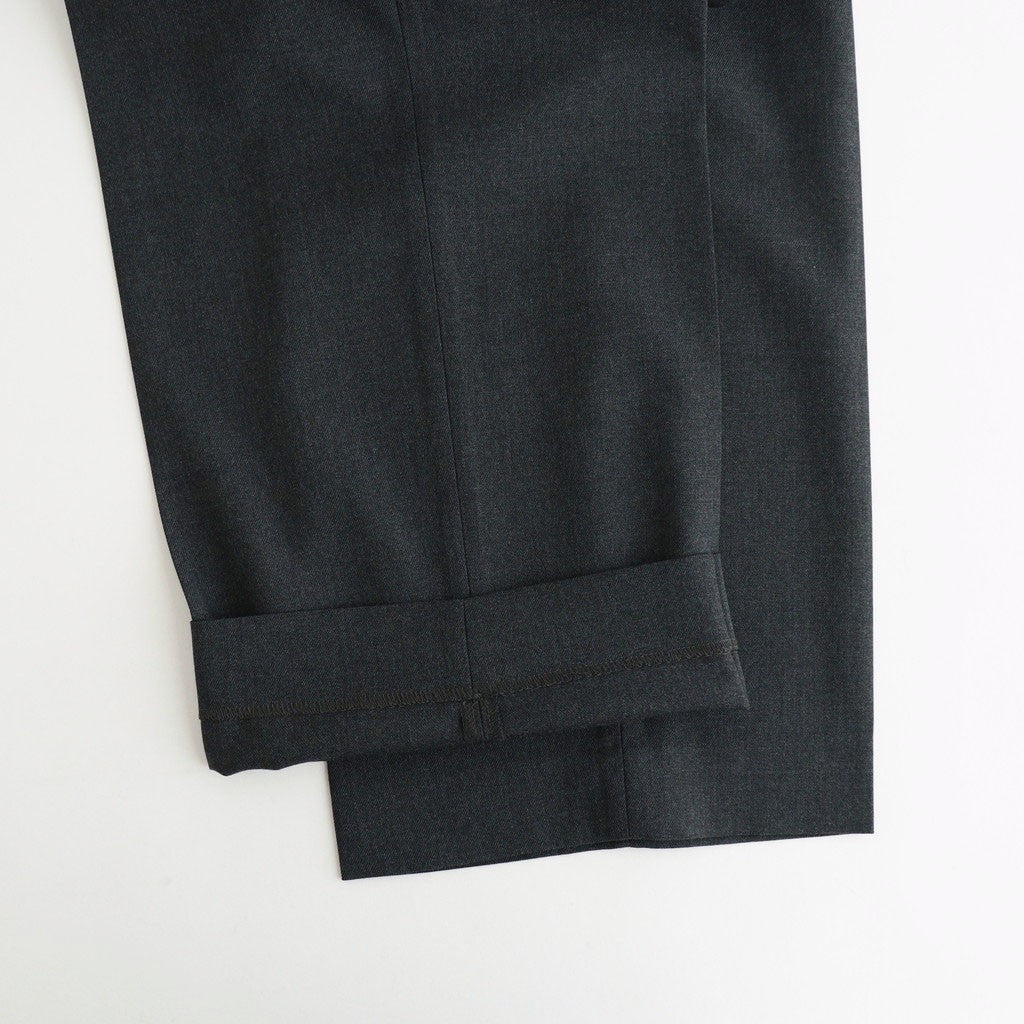 FLAT FRONT WIDE TROUSERS #CHARCOAL [A26C07PT03C]