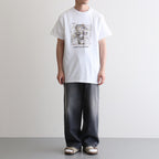SHORT SLEEVE PRINT-T "swing by" #WHITE [DNA25T02]