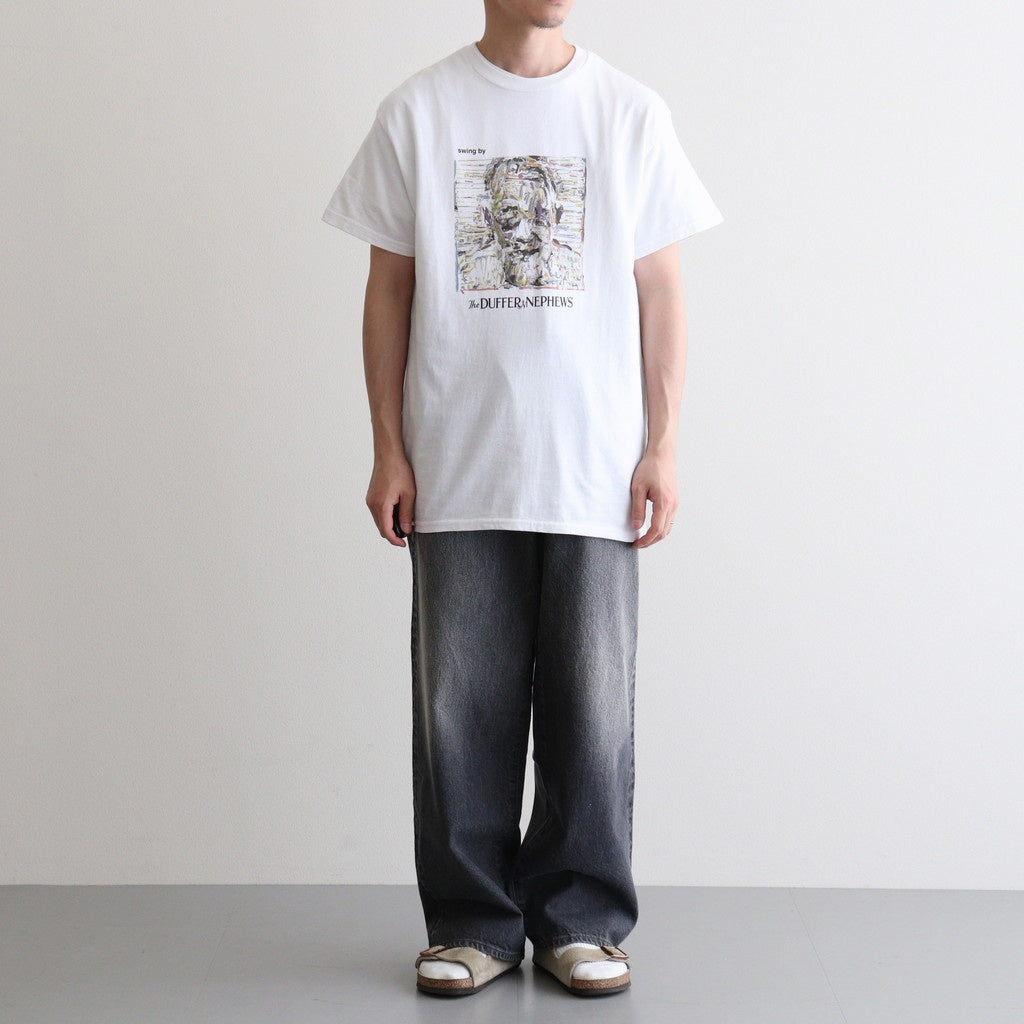 SHORT SLEEVE PRINT-T "swing by" #WHITE [DNA25T02]