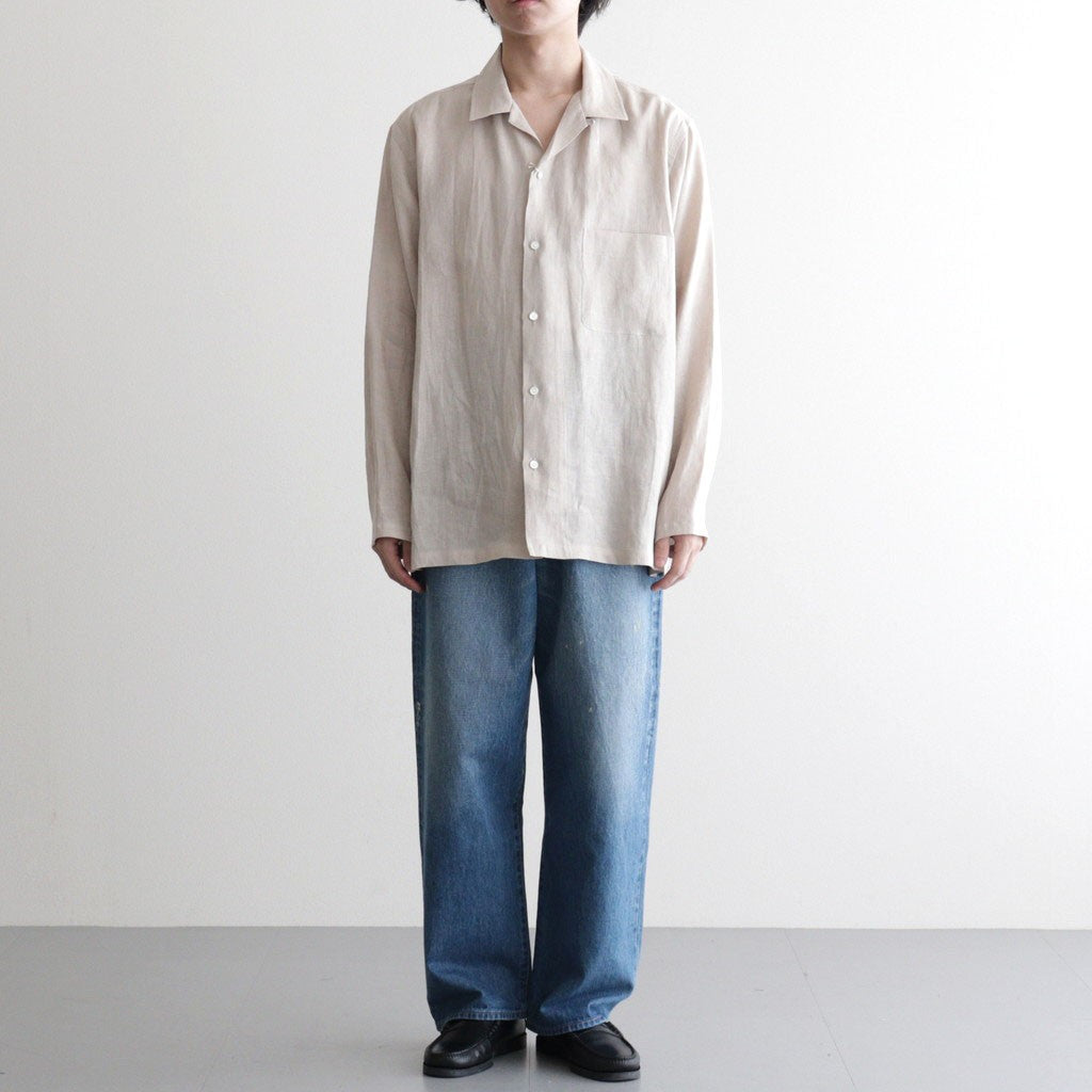 COMFORT FIT OPEN COLLAR SHIRT #TAUPE [A26A22SH02C]