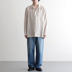 COMFORT FIT OPEN COLLAR SHIRT #TAUPE [A26A22SH02C]