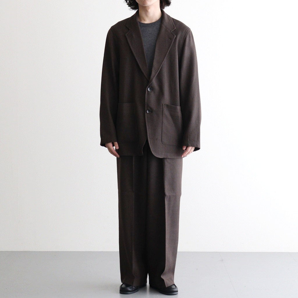SINGLE PLEAT WIDE TROUSERS #BROWN BIRD’S-EYE [M26C10PT02C]