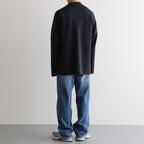 32G SMOOTH WOOL POLO HALF ZIP #CHARCOAL BLUE [BN-25FM-021]