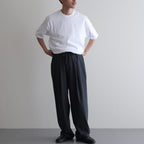 DOUBLE PLEATED EASY TROUSERS #CHARCOAL [A26A15PT02C]